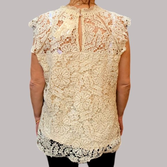 New Adiva Crochet Lace Tank Top - Picture 3 of 8